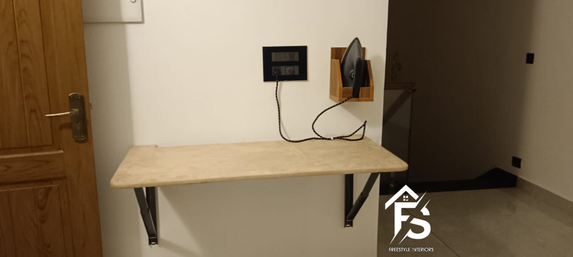 Free Style Foldable Ironing Table with Iron Box Holder (COMPO)